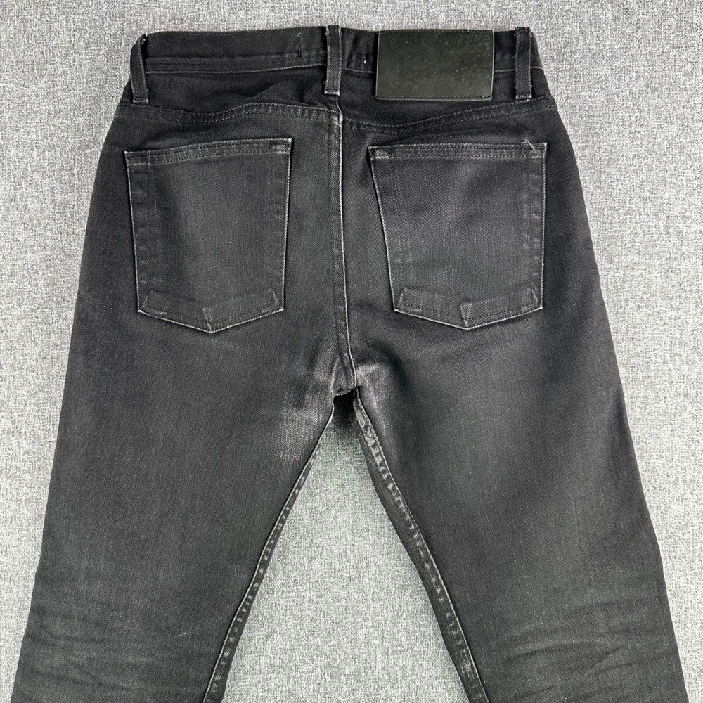 Naked & Famous Jeans Mens 28 Weird Guy Black Cobra Stretch Selvedge Button Fly - Picture 5 of 12